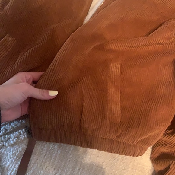 CROPPED CORDUROY BOMBER JACKET - Picture 6 of 8